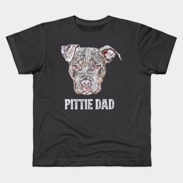 American Pit Bull Dad Father's Day Gift Kids T-Shirt by DoggyStyles